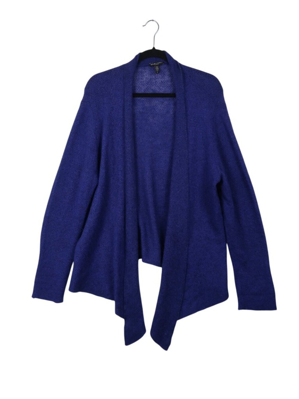 Eileen Fisher Womens 2X Open Front Draped Cardigan Purple Blue Wool Cashmere